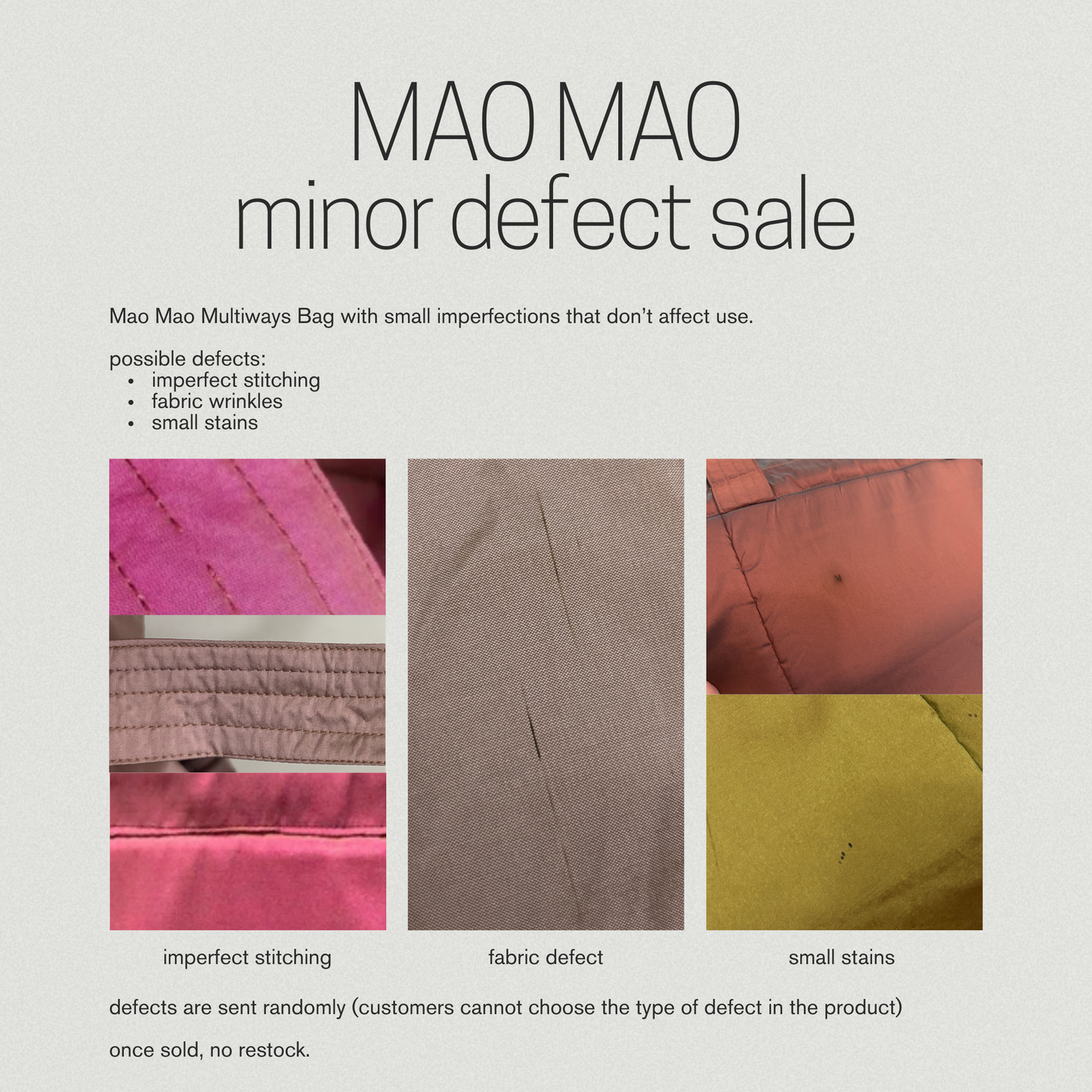 Mao Mao Multiways Bag | Minor Defect Sale